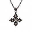 Sterling Silver Medium Raw Diamond .25ctw Black Rhodium Celtic Cross Pendant-1