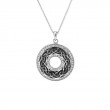 Sterling Silver Grey Enamel and CZ Window to the Soul pendant-1