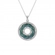 Sterling Silver Green Enamel and CZ Window to the Soul pendant-1