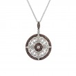 Sterling Silver Rhodium CZ Night & Day Collection Round Pendant-1