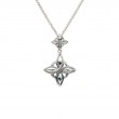 Sterling Silver Rhodium Double Celestial Star Pendant-1