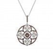 Sterling Silver Rhodium CZ Night & Day Collection Round Pendant-1