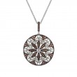 Sterling Silver Rhodium CZ Night & Day Collection Round Pendant-1