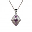 Sterling Silver Rhodium Amethyst & CZ Rocks 'n Rivers Pendant-1