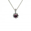 Sterling Silver Rhodium Amethyst & CZ Celestial Pendant-1