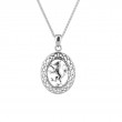 Sterling Silver Lion Rampant Oval Pendant-1