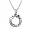 Sterling Silver Oxidized Black CZ Dragon Pendant-1