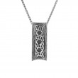 Sterling Silver Oxidized Rectangular Barked Scavaig Pendant-1