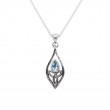 Sterling Silver Guardian Angel Blue Topaz Pendant Small-1