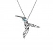 Sterling Silver Sky Blue Topaz Hummingbird Pendant-1