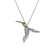 Sterling Silver Peridot Hummingbird Pendant-1