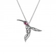 Sterling Silver Rhodolite Hummingbird Pendant-1