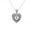 Sterling Silver Double Sided Celtic Open Heart Small CZ Pendant-1