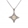 Sterling Silver 10k CZ Celestial Cross Pendant-1