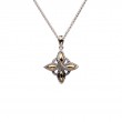 Sterling Silver Rhodium 10k Celestial Star Pendant-1