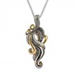 Sterling Silver 10k  Air Element Pendant with Citrine and Black Spinel-1