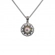 Sterling Silver 10k Fresh Water Pearl & CZ Aphrodite Small Pendant..-1