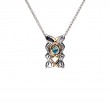 Sterling Silver Rhodium 10k Blue Topaz Rocks 'n Rivers Pendant-1