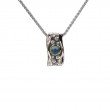 Sterling Silver 10k London Blue Topaz & CZ Rocks 'n Rivers Pendant-1