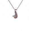 Sterling Silver Rhodium 10k CZ Rocks 'n Rivers Pendant-1