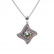 Sterling Silver 10k Labradorite & CZ Celestial Star Pendant-1