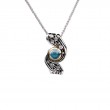 Sterling Silver Rhodium 10k London Blue Topaz & CZ Celestial Pendant-1