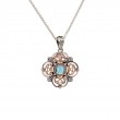 Sterling Silver 10k Sky Blue Topaz & CZ Celestial Small Pendant-1