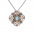 Sterling Silver 10k Sky Blue Topaz & CZ Celestial Pendant-1