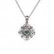 Sterling Silver 10k Bezel Sky Blue Topaz & CZ Celestial Small Pendant-1