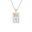 Sterling Silver 10k Lion Rampant Small Rectangle Pendant-1