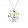 Sterling Silver 10k Dragonfly in Reeds Small Pendant-1