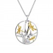 Sterling Silver 10k Dragonfly in Reeds Large Pendant-1