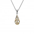 Sterling Silver 22k Gilded Teardrop Trinity Pendant-1