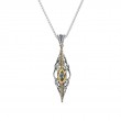 Sterling Silver 10k Marquise White Topaz Pendant-1