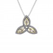 Sterling Silver 10k Trinity with CZ Pendant-1