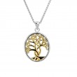 Sterling Silver 10k Tree of Life with 18 Diamond Pendant-1