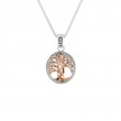 Sterling Silver 10k Rose Tree of Life Pendant Small-1