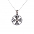 Sterling Silver 10k CZ Celtic Cross Pendant-1