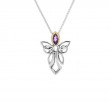 Sterling Silver 10k Guardian Angel Amethyst Pendant-1