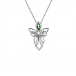 Sterling Silver 10k Guardian Angel Sky Blue Topaz Pendant-1