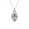 Sterling Silver Oxidized 10k Yellow Trinity Knot Sky BlueTopaz Petal Pendant-1