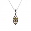 Sterling Silver Ruthenium 10k Rose Gold Angel Peridot Pendant Small-1