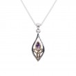 Sterling Silver 10k Guardian Angel Amethyst Pendant Small-1