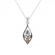 Sterling Silver 10k Guardian Angel Blue Topaz Pendant Small-1