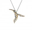 Sterling Silver 10k Cubic Zirconia Hummingbird Pendant-1