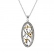 Sterling Silver 10k CZ Triple Hummingbird Pendant-1