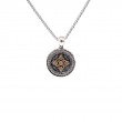 Sterling Silver 10k CZ Celestial Medallion Small Pendant-1