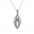 Sterling Silver Oxidized 10k with CZ  Tribal Gateway Pendant Small-1