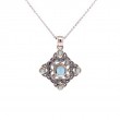 Sterling Silver 10k Sky Blue Topaz & CZ Celestial Pendant-1