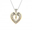 Sterling Silver 10k with CZ's Double Sided Celtic Open Heart Pendant-1